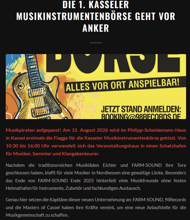 Musikinstrumentenbörse- wir gehen hin!